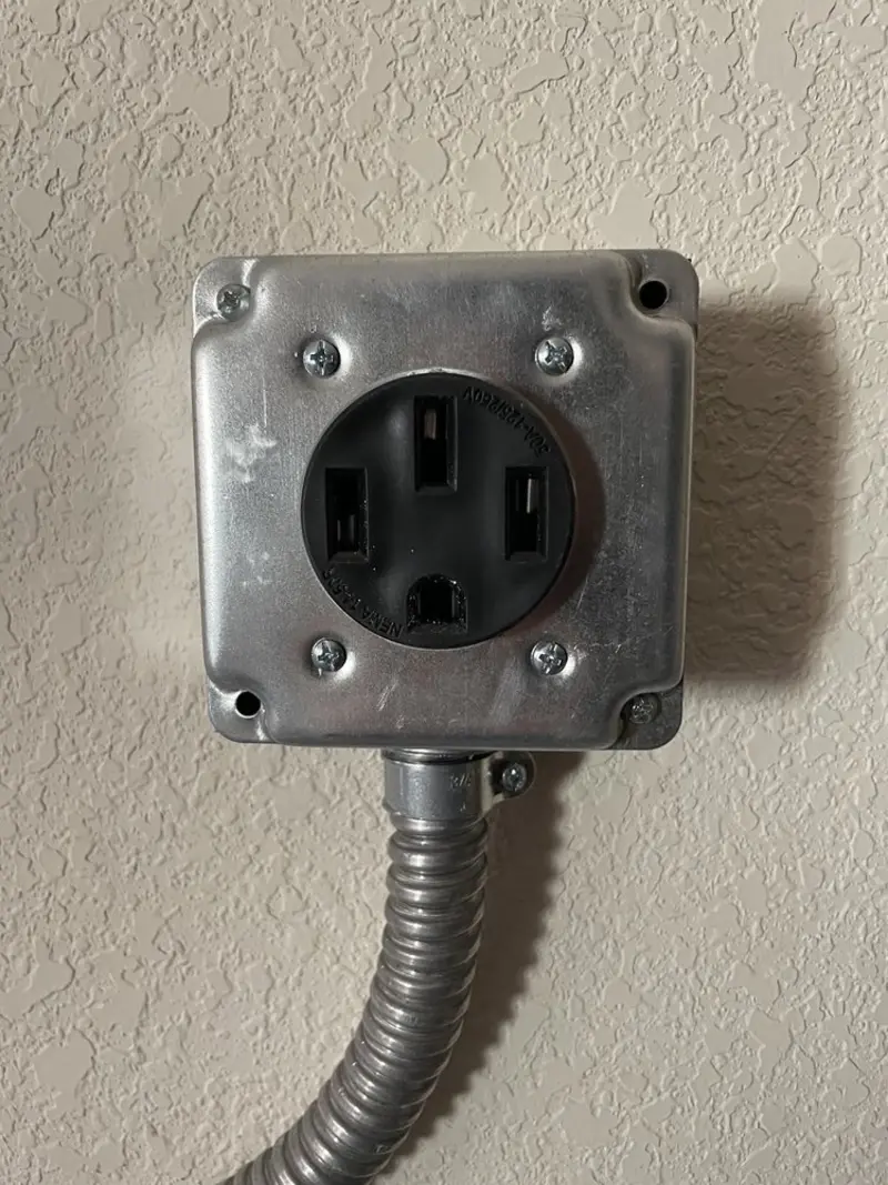 NEMA 14-50 outlet installed for Smart Home Electrical in Arbuckle